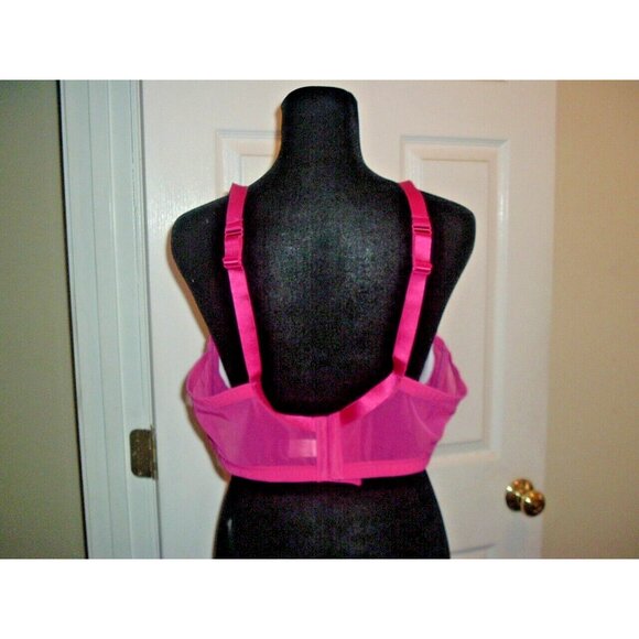 Fashion Bug Pink White Lace Full Figured Bra 44D Plus Size Intamate Apparel - Picture 3 of 11